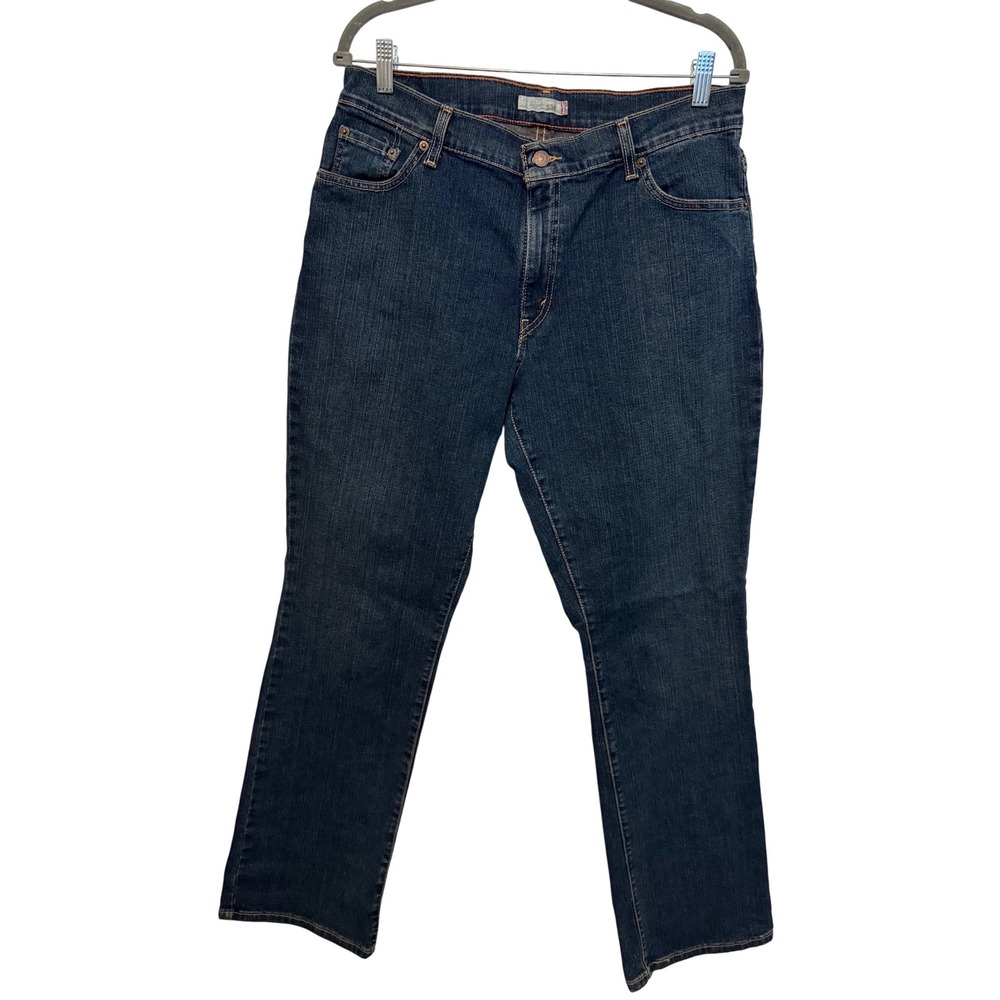 Levis 550 Relaxed Fit Jeans Women's 14 Long Dark Wash Blue High Rise‎ Stretch